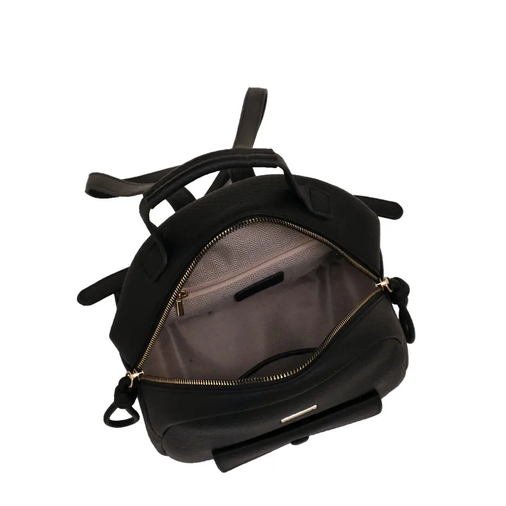 Camomilla Milano | Zaino Love Letter Nero | Backpack in Pelle Sintetica Martellata