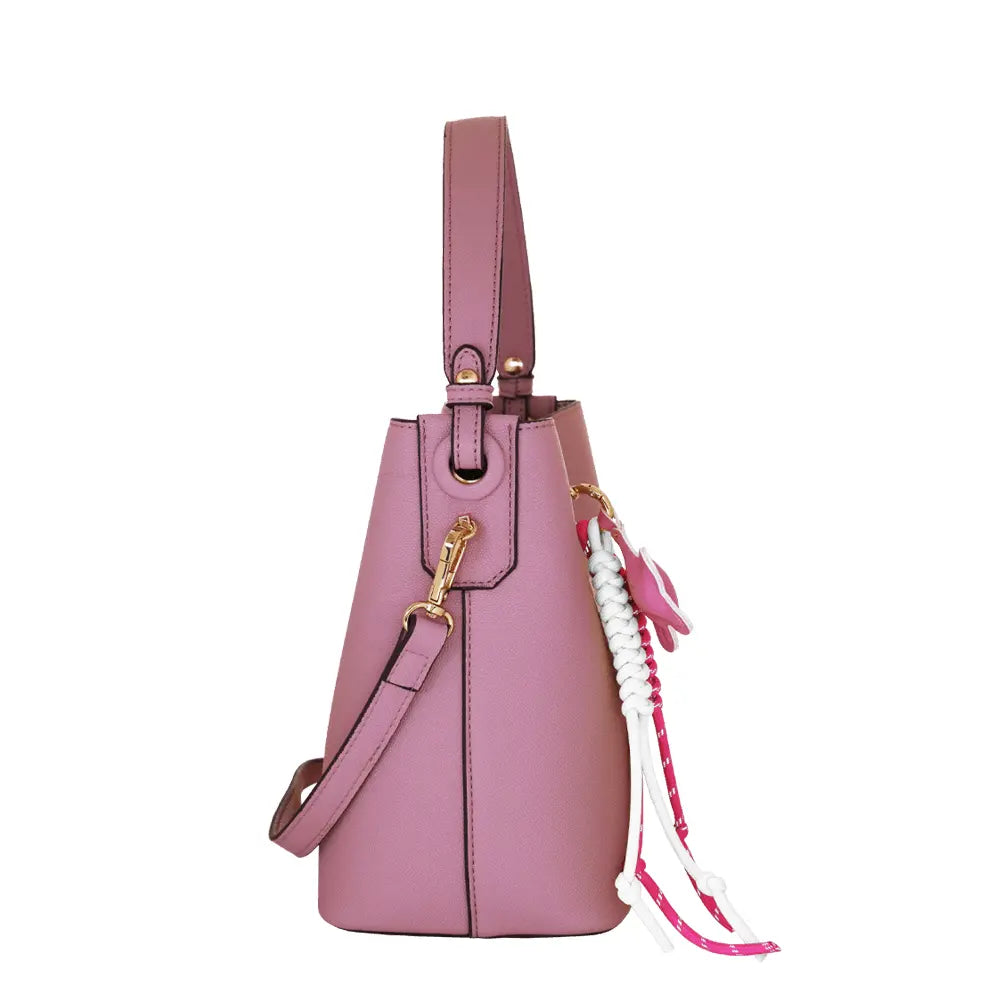 Camomilla Milano | Borsa Secchiello Ice Lolly Rosa | Texture Caviar con Charm