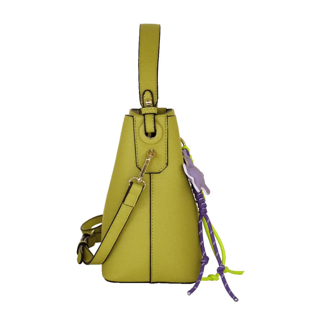 Camomilla Milano | Borsa Secchiello Ice Lolly Verde | Texture Caviar con Charm