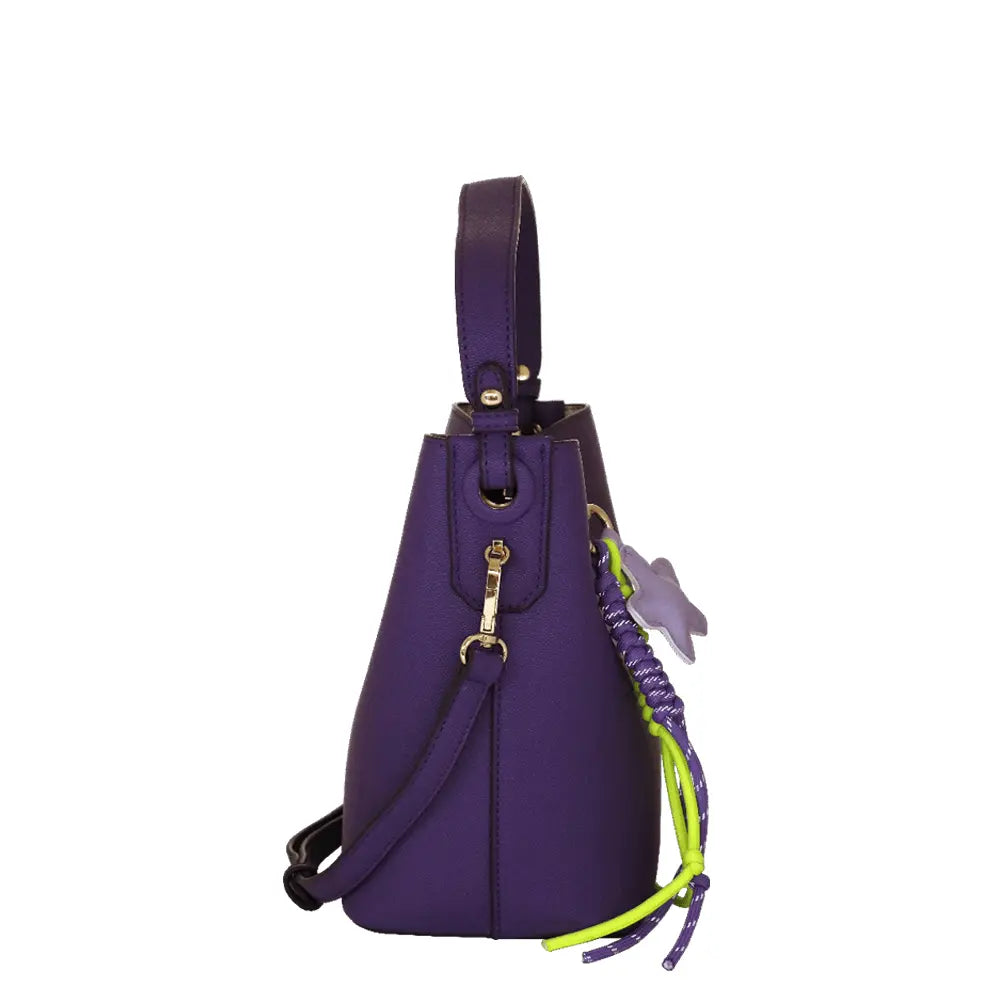 Camomilla Milano | Borsa Secchiello Ice Lolly Viola | Texture Caviar con Charm