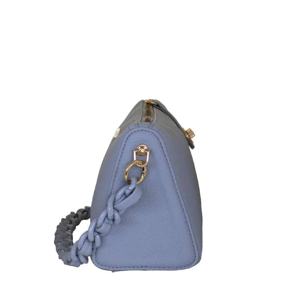 Camomilla Milano | Borsa Spalla Chewing Bag Azzurro | Mini Bauletto Martellato
