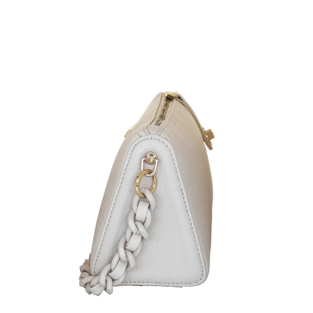 Camomilla Milano | Borsa Spalla Chewing Bag Bianco | Mini Bauletto Martellato