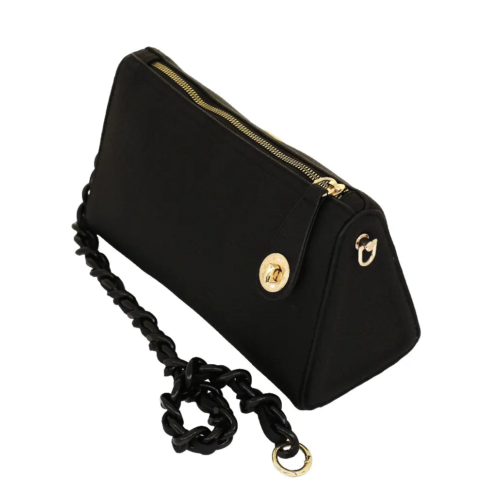 Camomilla Milano | Borsa Spalla Chewing Bag Nero | Mini Bauletto Martellato