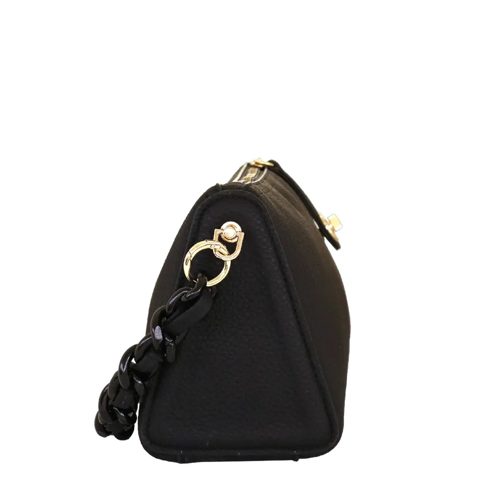 Camomilla Milano | Borsa Spalla Chewing Bag Nero | Mini Bauletto Martellato