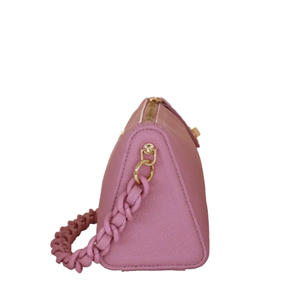 Camomilla Milano | Borsa Spalla Chewing Bag Rosa | Mini Bauletto Martellato