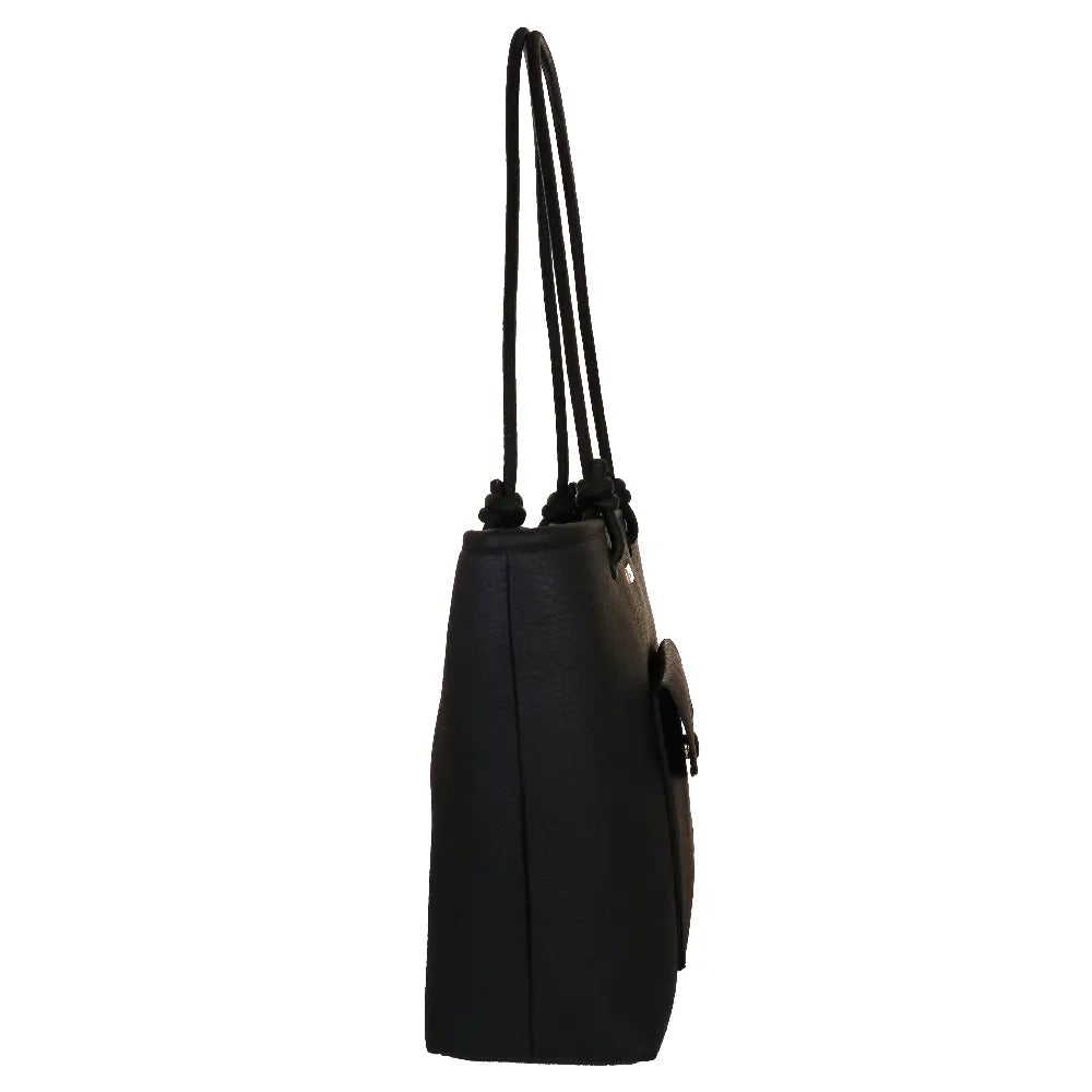 Camomilla Milano | Borsa Spalla Love Letter Nero | Shopping Bag Martellata