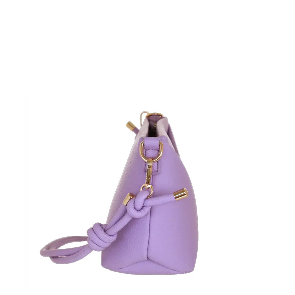 Camomilla Milano | Borsa Tracolla Glassé Lilla | Stile Nautico con Corda