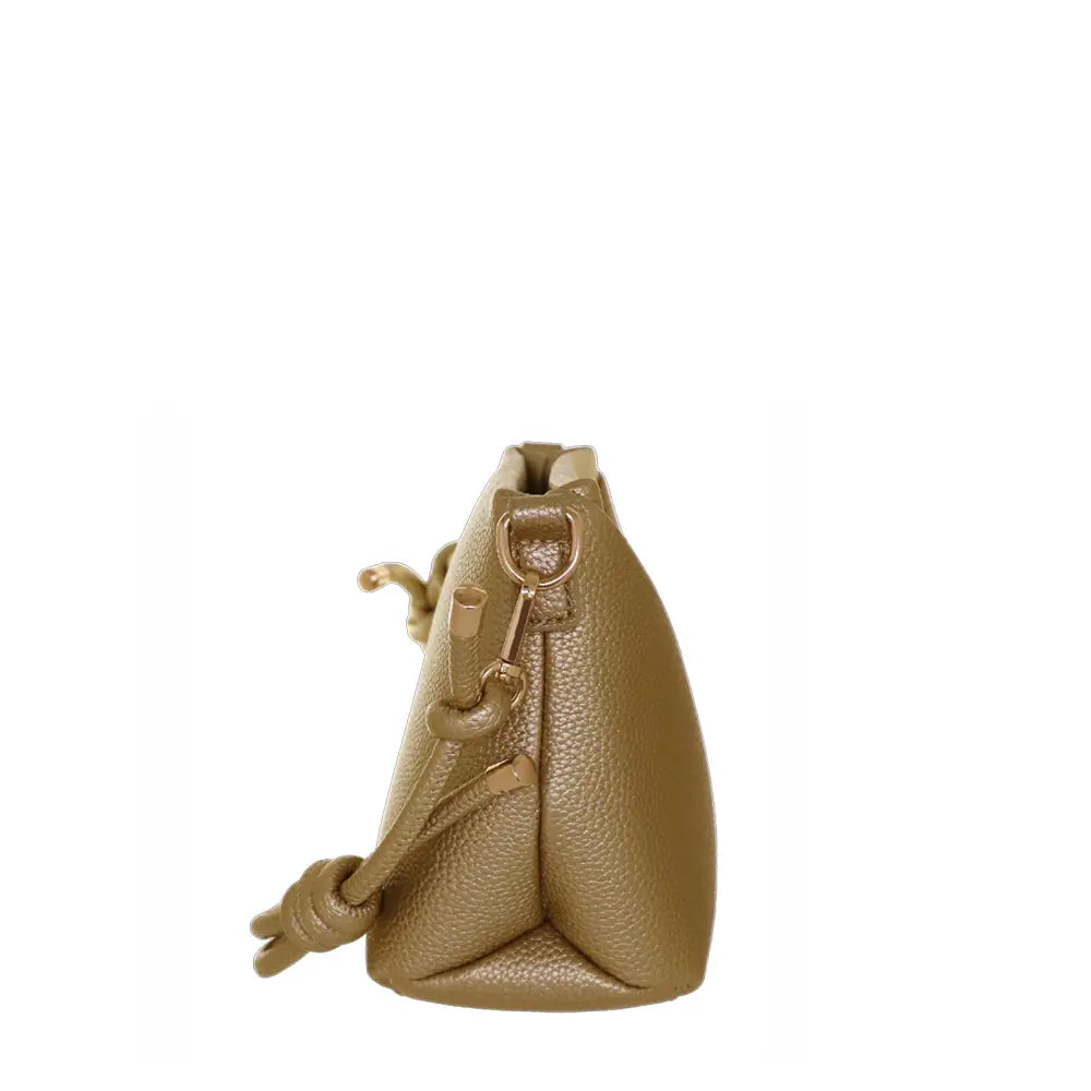 Camomilla Milano | Borsa Tracolla Glassé Oro | Stile Nautico con Corda