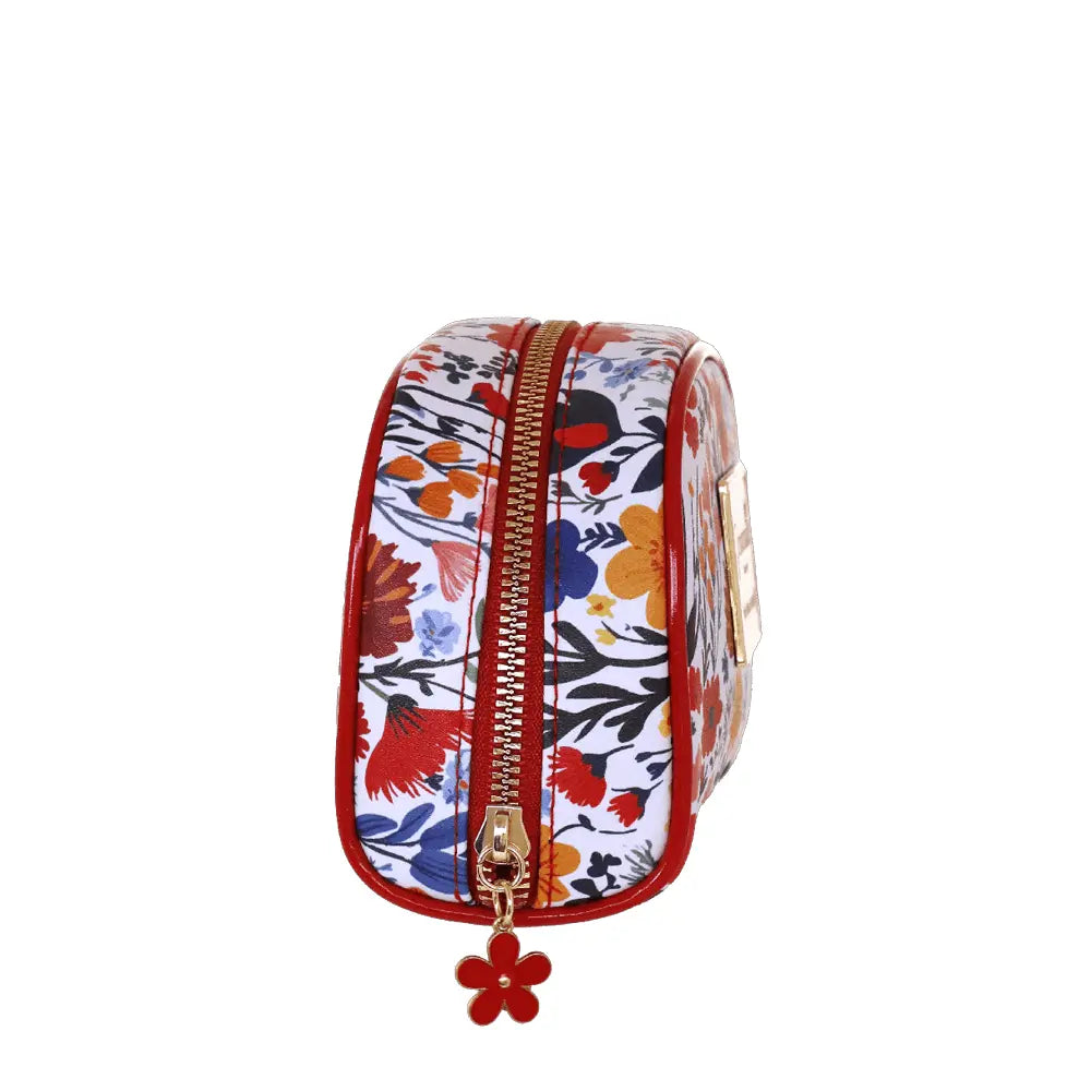 Camomilla Milano | Necessaire S Sweet Bloom Rosso | Mini Beauty Case Floreale e Vichy
