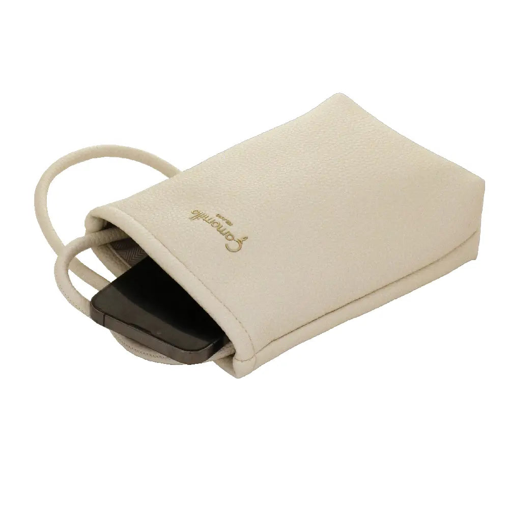 Camomilla Milano | Portacellulare Glassé Bianco | Pochette con Tracolla