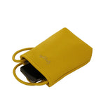 Camomilla Milano | Portacellulare Glassé Giallo | Pochette con Tracolla Martellata