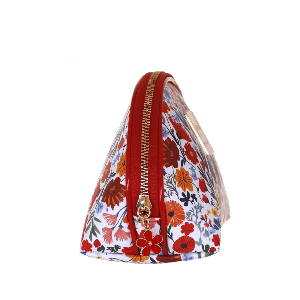Camomilla Milano | Pouch M Sweet Bloom Rosso | Bustina Beauty Floreale e Vichy