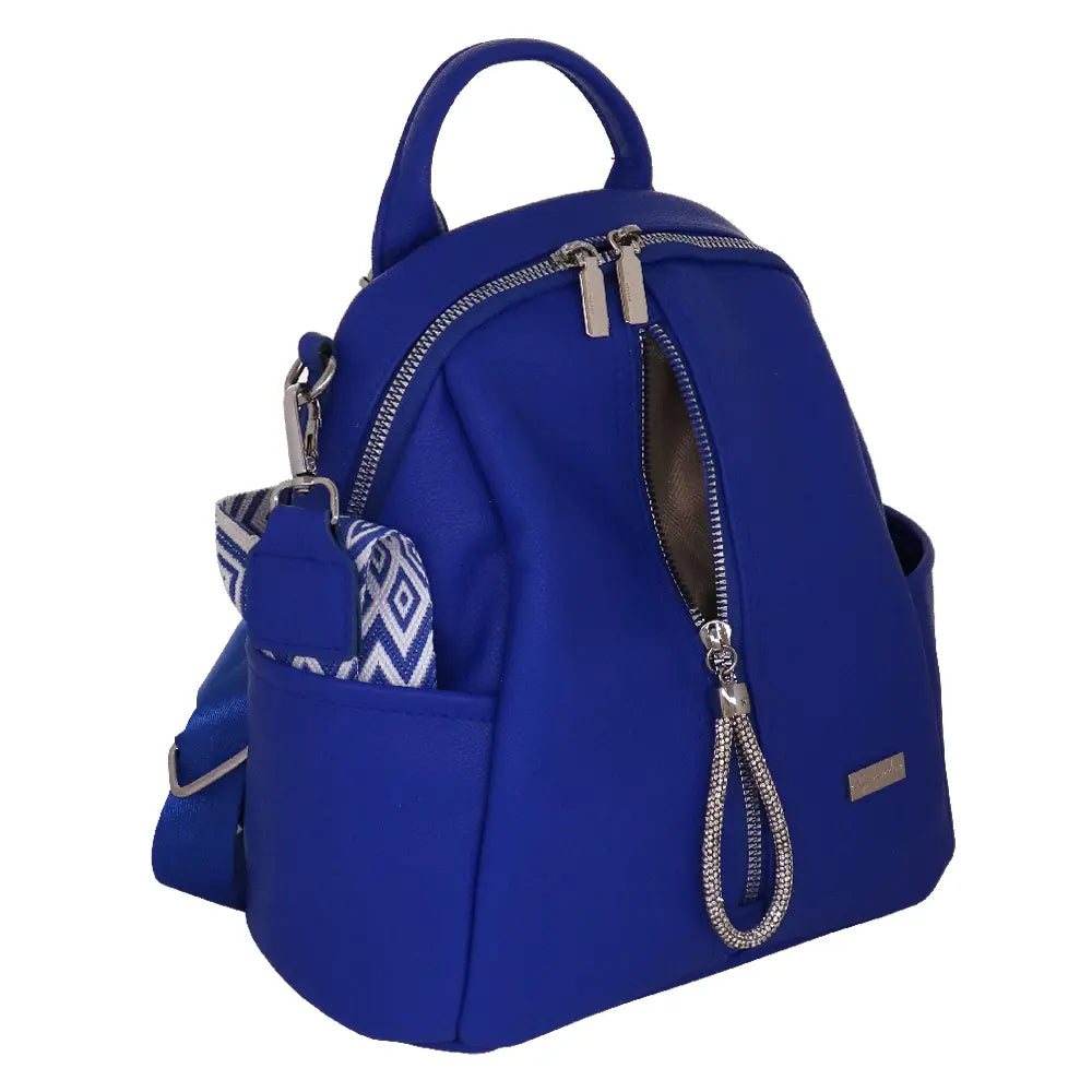 Camomilla Milano | Zaino City Frizzy Blu | Zainetto Compatto con Dettagli Brillanti