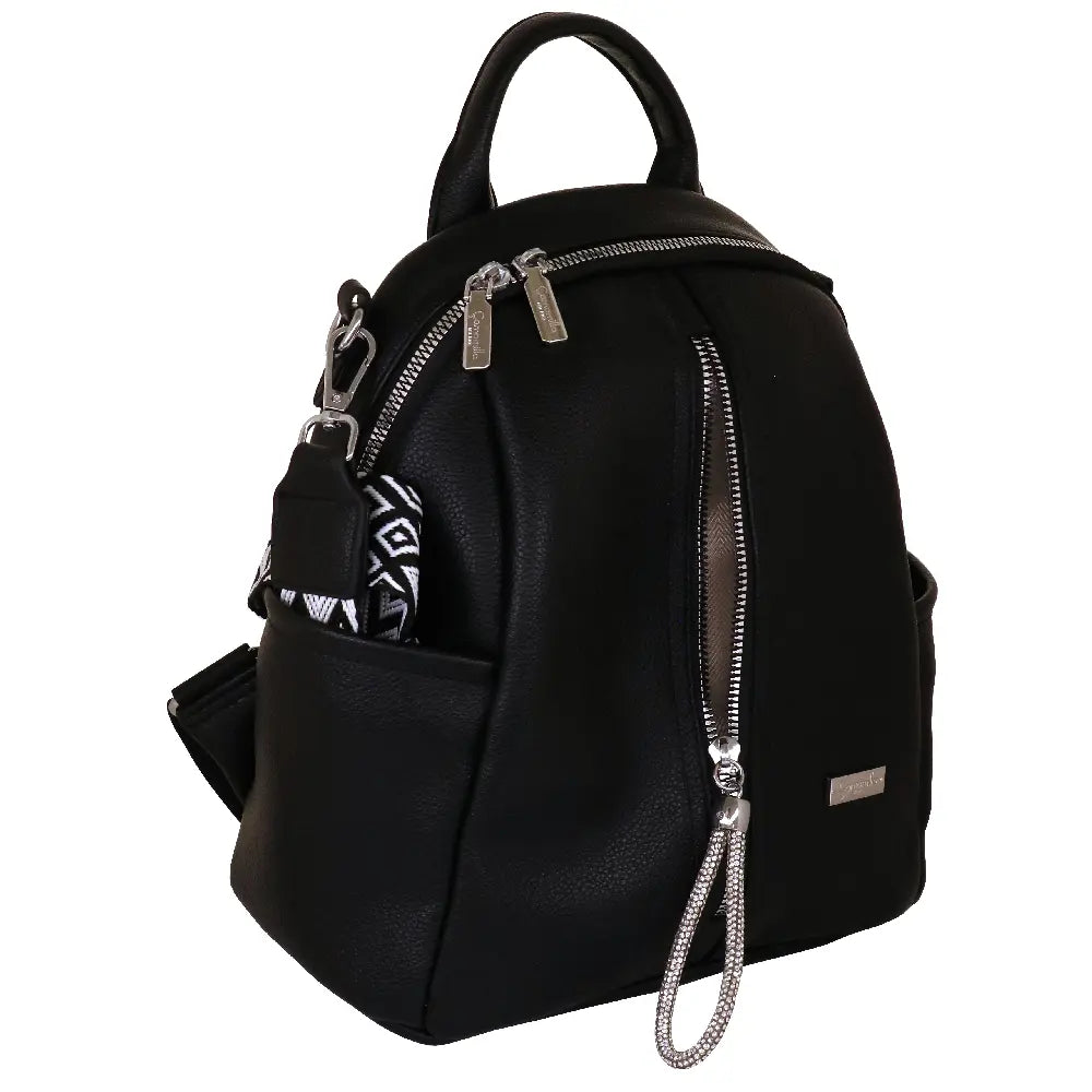 Camomilla Milano | Zaino City Frizzy Nero | Zainetto Compatto con Dettagli Brillanti