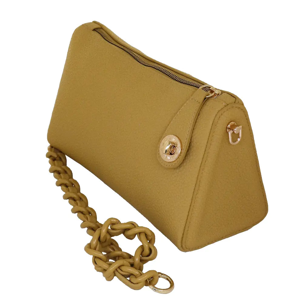 Camomilla Milano | Borsa Spalla Chewing Bag Giallo | Mini Bauletto Martellato