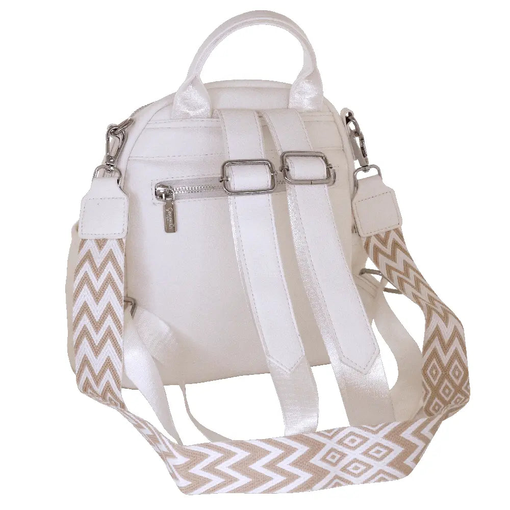 Camomilla Milano | Zaino City Frizzy Bianco | Zainetto Compatto con Dettagli Brillanti