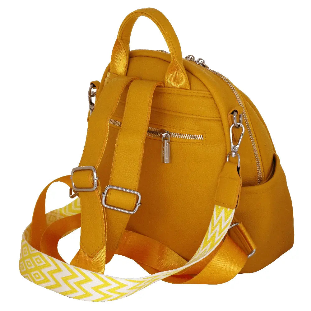 Camomilla Milano | Zaino City Frizzy Giallo | Zainetto Compatto con Dettagli Brillanti