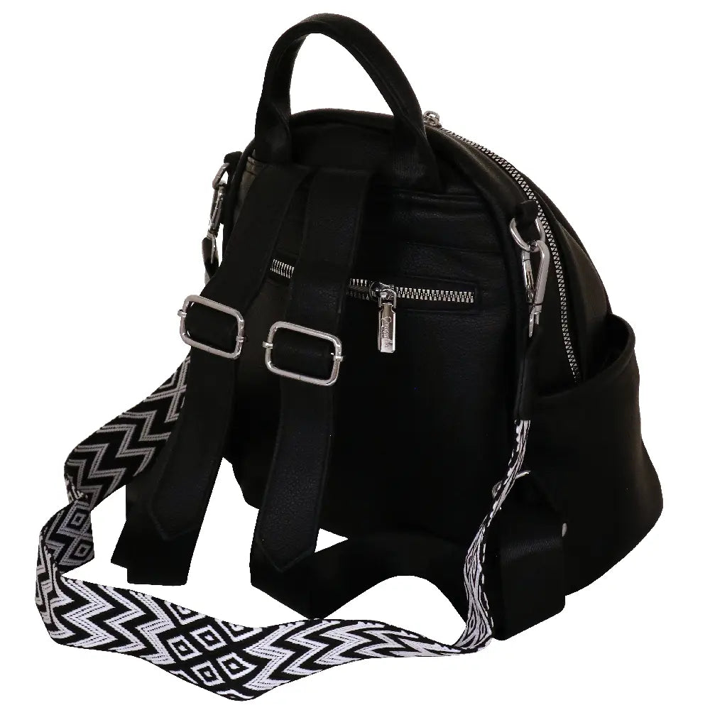 Camomilla Milano | Zaino City Frizzy Nero | Zainetto Compatto con Dettagli Brillanti