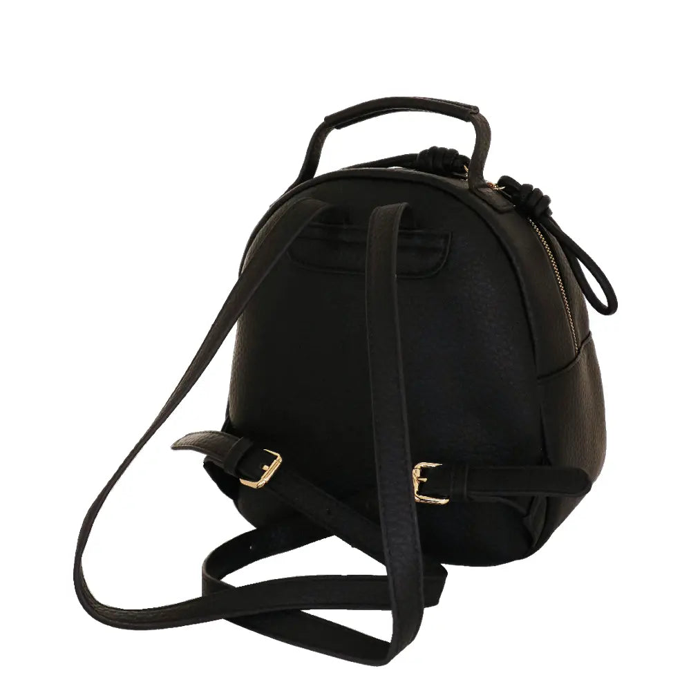 Camomilla Milano | Zaino Love Letter Nero | Backpack in Pelle Sintetica Martellata