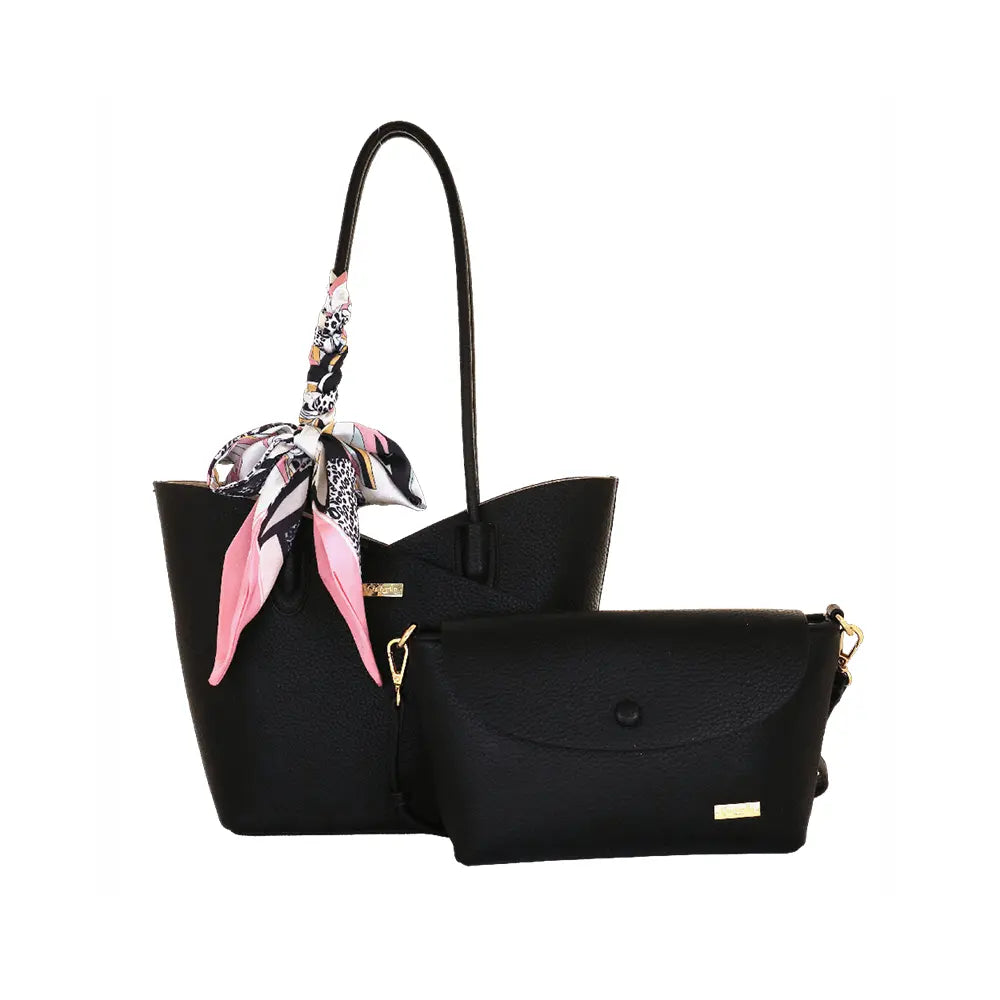 Camomilla Milano | Bag in Bag M Bonbon Nero | Set Borsa Spalla e Tracollina