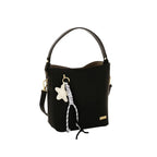 Camomilla Milano | Borsa Secchiello Ice Lolly Nero | Texture Caviar con Charm