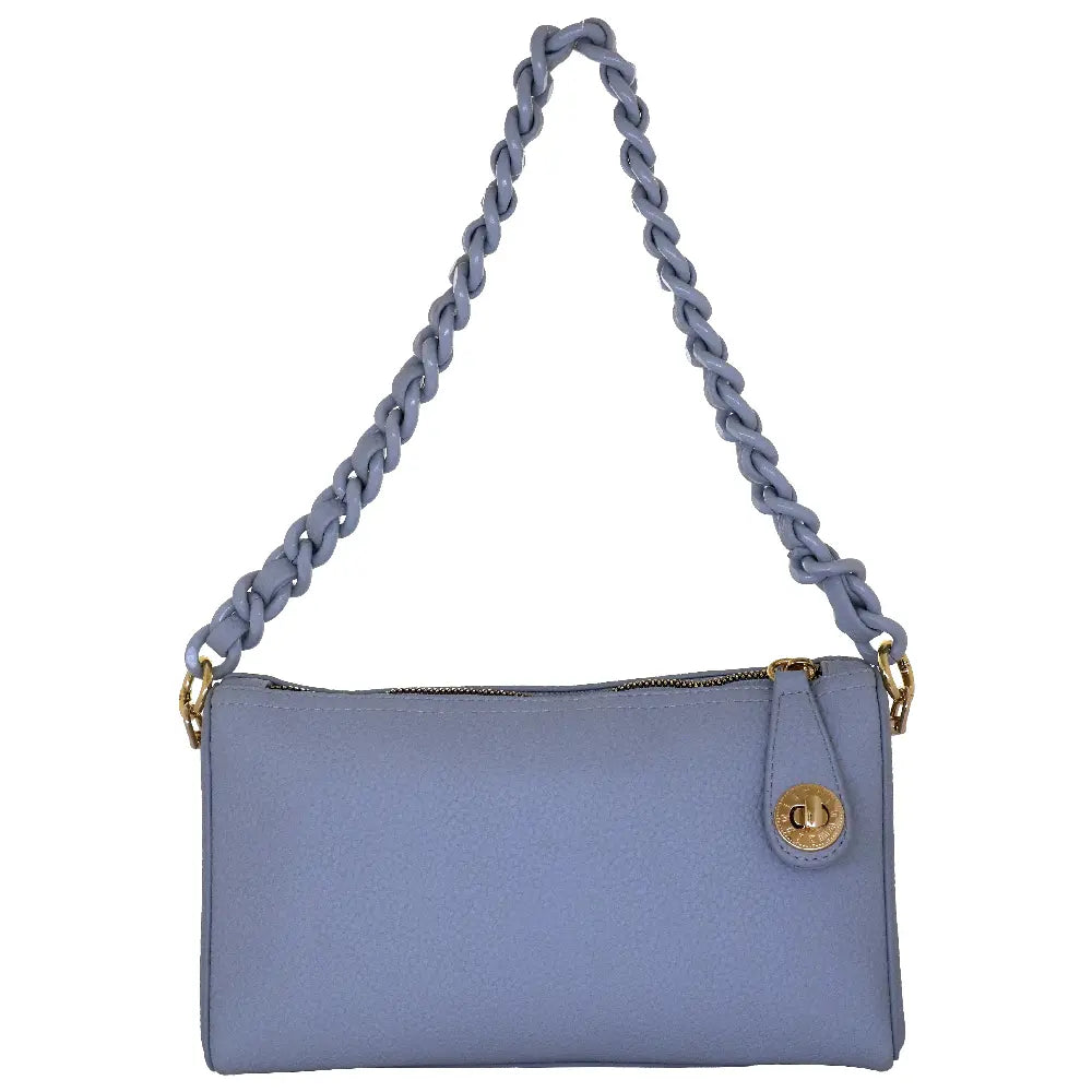 Camomilla Milano | Borsa Spalla Chewing Bag Azzurro | Mini Bauletto Martellato