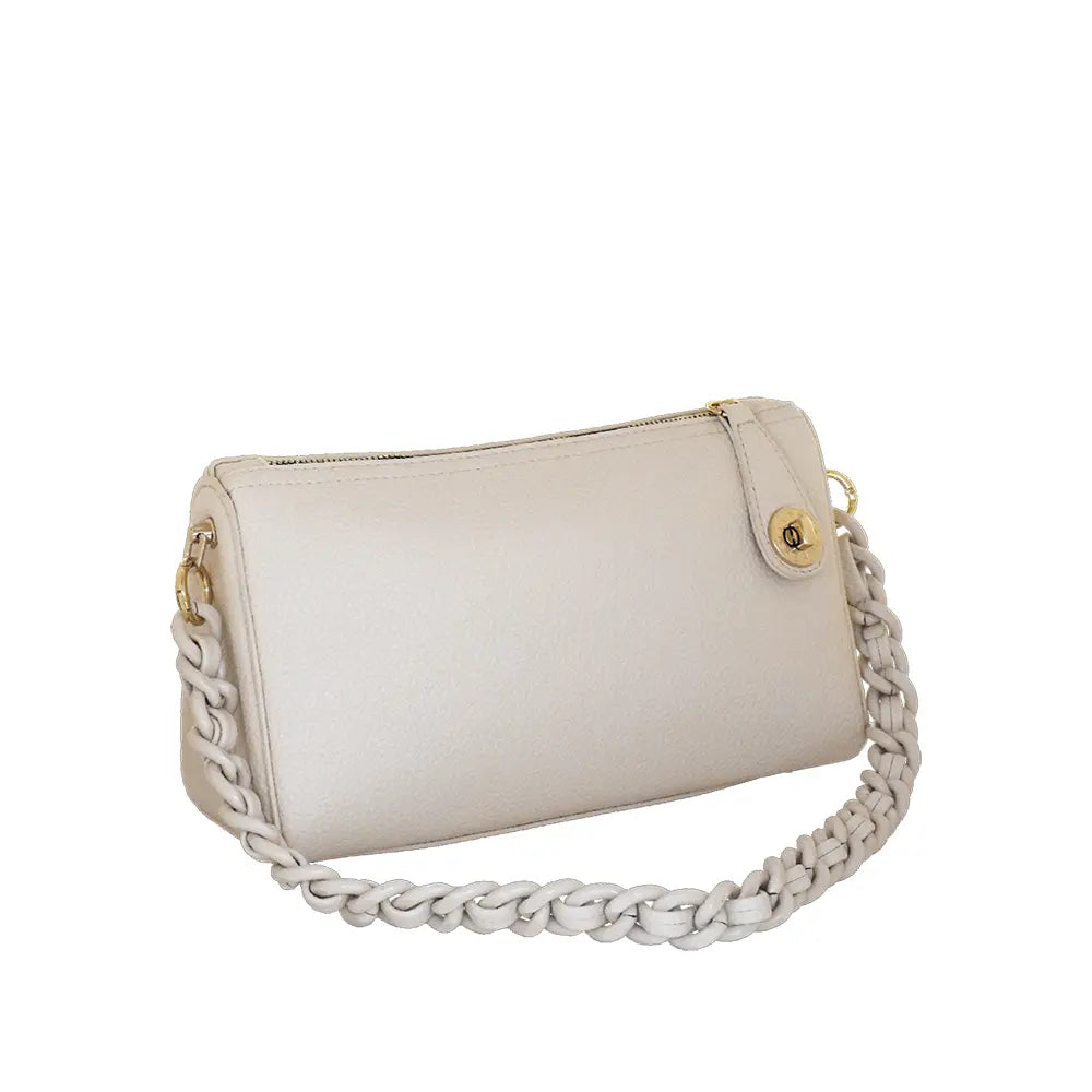Camomilla Milano | Borsa Spalla Chewing Bag Bianco | Mini Bauletto Martellato