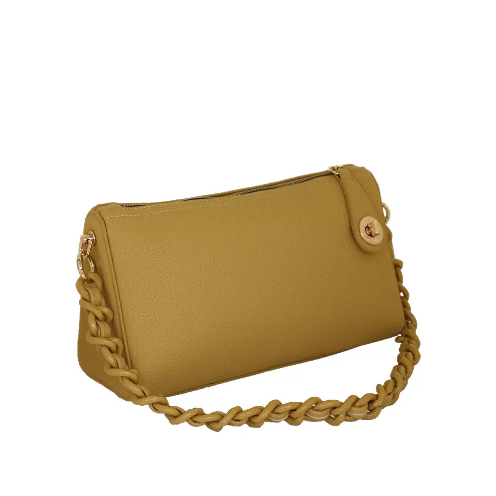 Camomilla Milano | Borsa Spalla Chewing Bag Giallo | Mini Bauletto Martellato