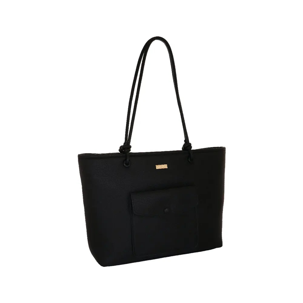 Camomilla Milano | Borsa Spalla Love Letter Nero | Shopping Bag Martellata