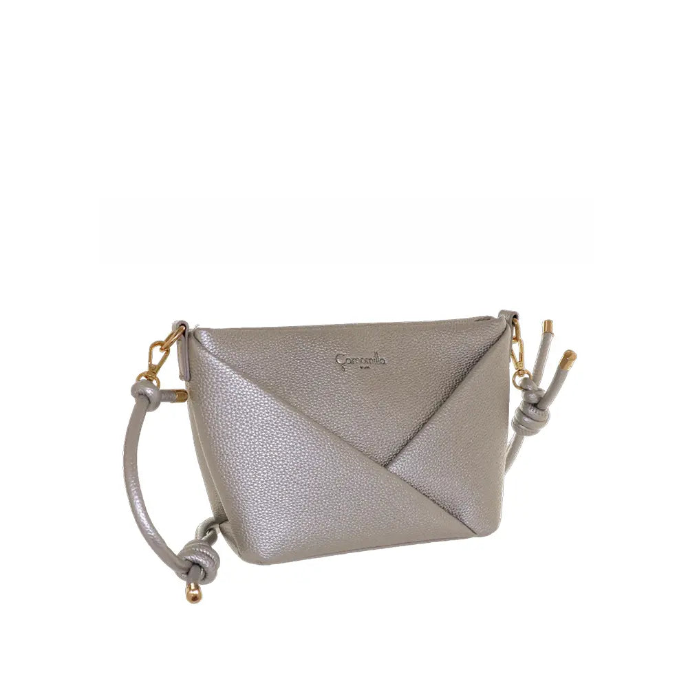 Camomilla Milano | Borsa Tracolla Glassé Argento | Stile Nautico con Corda