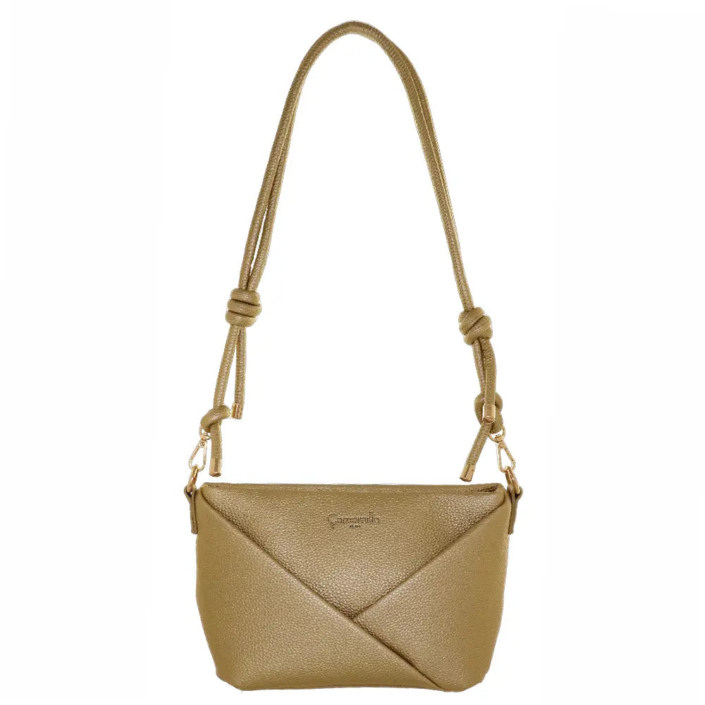 Camomilla Milano | Borsa Tracolla Glassé Oro | Stile Nautico con Corda