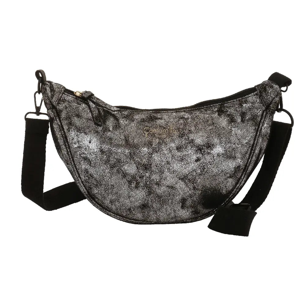 Camomilla Milano | Borsa Tracolla M Lulu Nera | Mezzaluna Luccicante