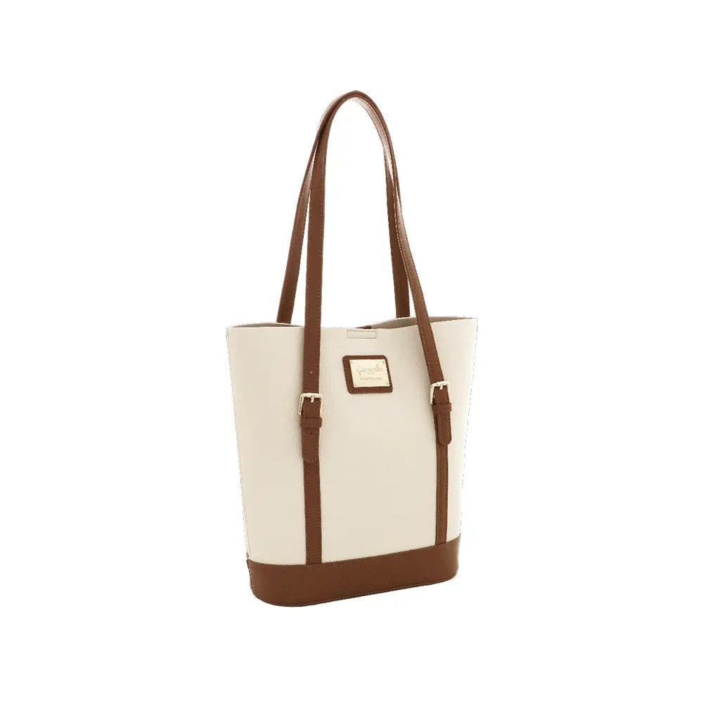 Camomilla Milano | Borsa a Spalla Toffee Bianco | Sportina in Similpelle
