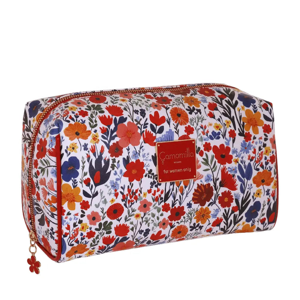 Camomilla Milano | Necessaire L Sweet Bloom Rosso | Beauty Case Capiente Floreale e Vichy