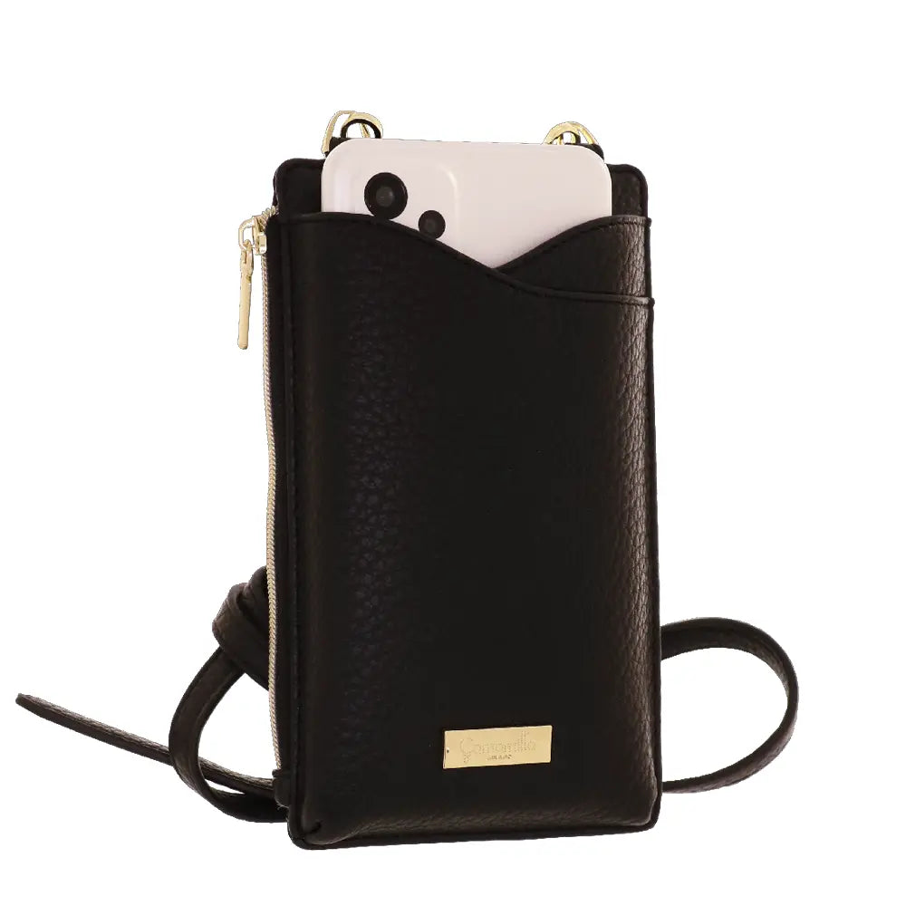 Camomilla Milano | Portacellulare Bonbon Nero | Con Slot Carte e Zip