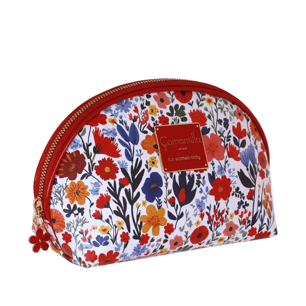 Camomilla Milano | Pouch M Sweet Bloom Rosso | Bustina Beauty Floreale e Vichy