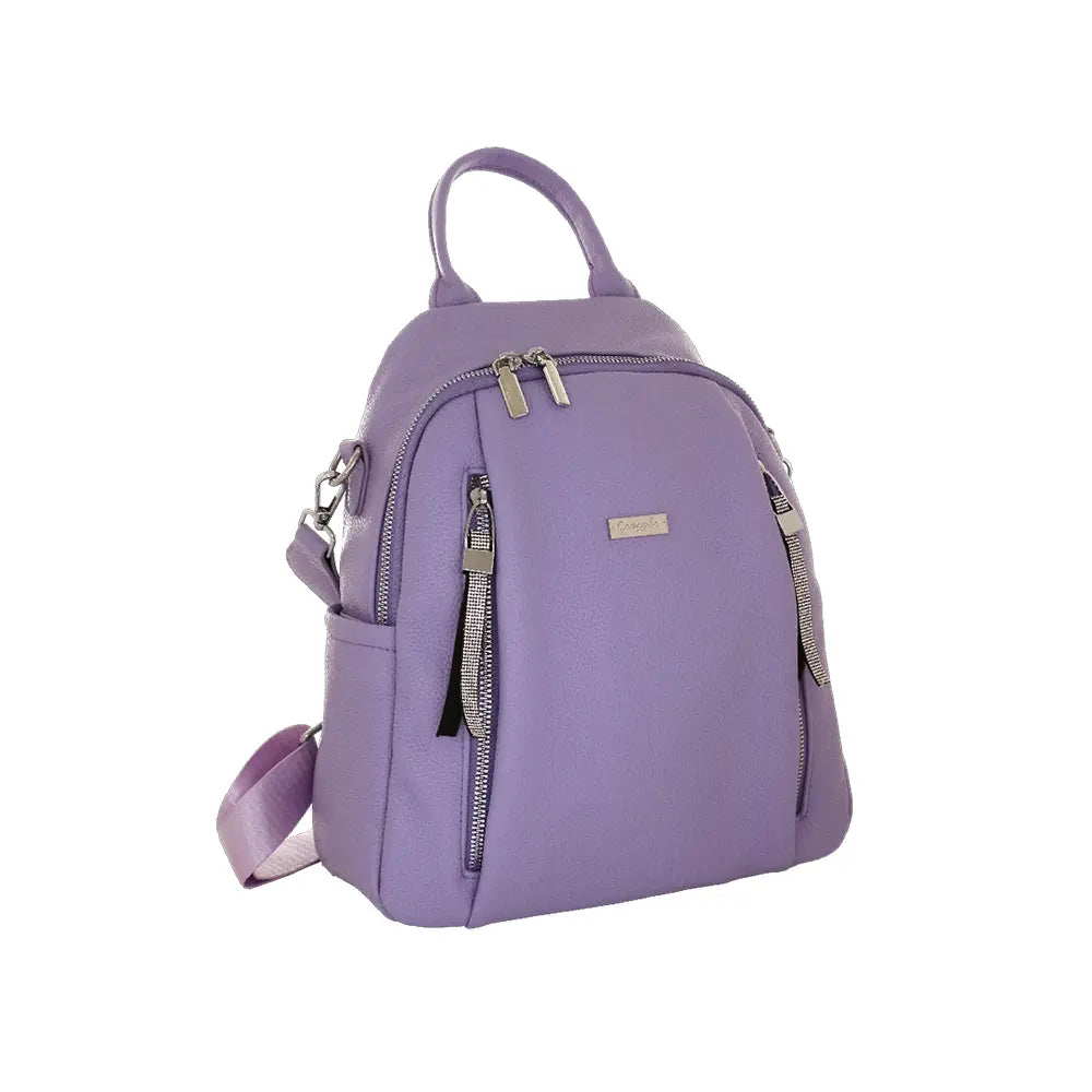 Camomilla Milano | Zaino Casual Frizzy Lilla | Zainetto Glamour con Dettagli Brillanti