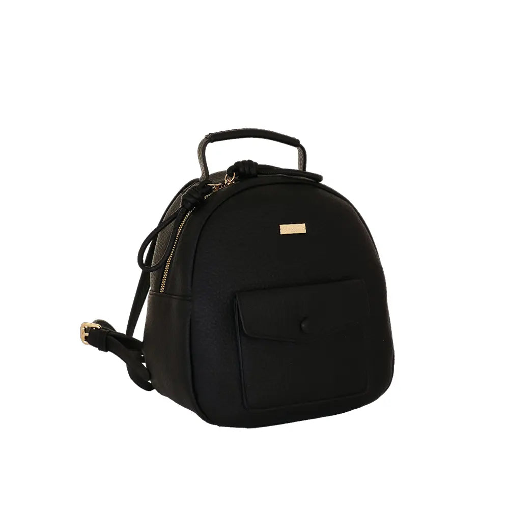 Camomilla Milano | Zaino Love Letter Nero | Backpack in Pelle Sintetica Martellata