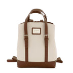 Camomilla Milano | Zaino Toffee Bianco | Backpack in Similpelle con Finiture Marroni