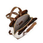 Camomilla Milano | Zaino Toffee Bianco | Backpack in Similpelle con Finiture Marroni