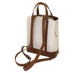 Camomilla Milano | Zaino Toffee Bianco | Backpack in Similpelle con Finiture Marroni