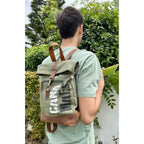 Zaino Vintage Tessuto Nuovo con Pelle Alta qualità MAYA MC8
